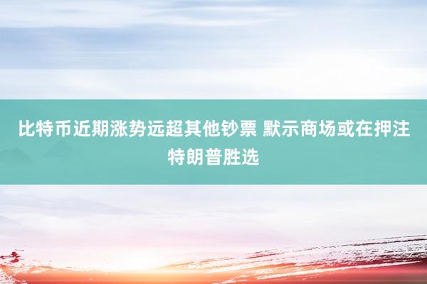 比特币近期涨势远超其他钞票 默示商场或在押注特朗普胜选